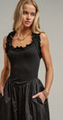 Soft Ruffle Bodice Midi Dress in BLACK - Women's Dresses | Urban Daizy