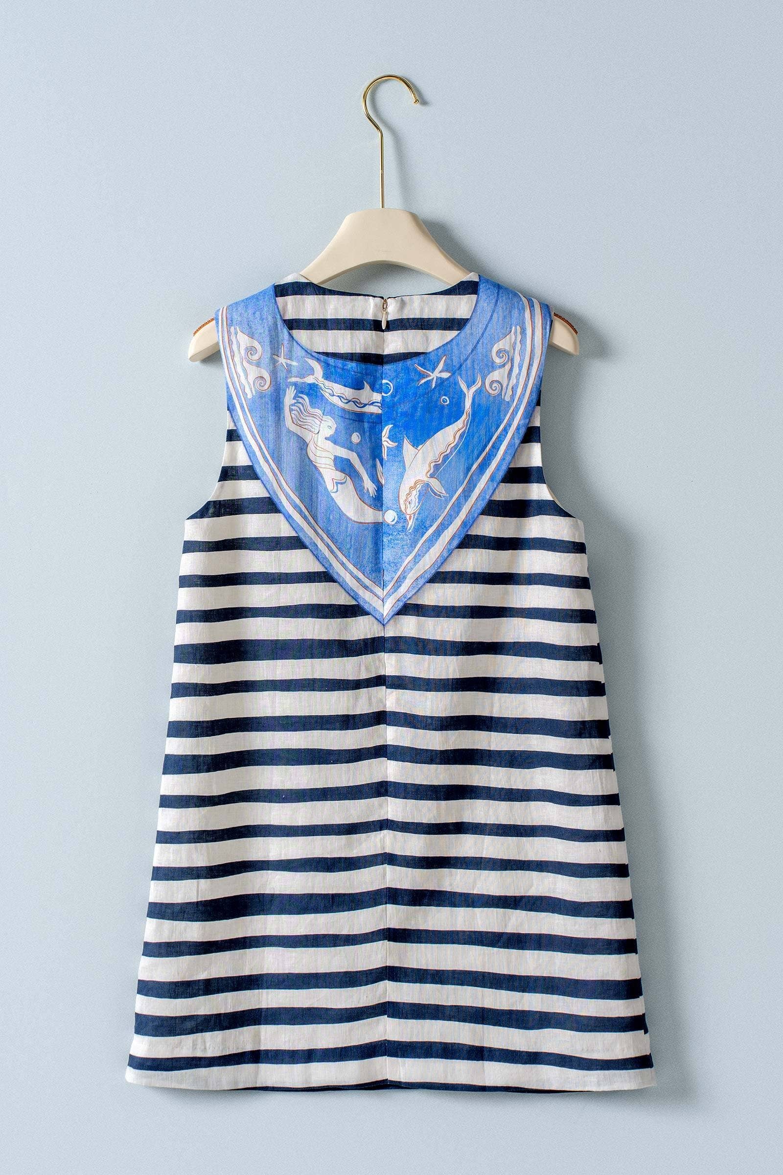 Nautical Stripe Printed Bandana Shift Dress