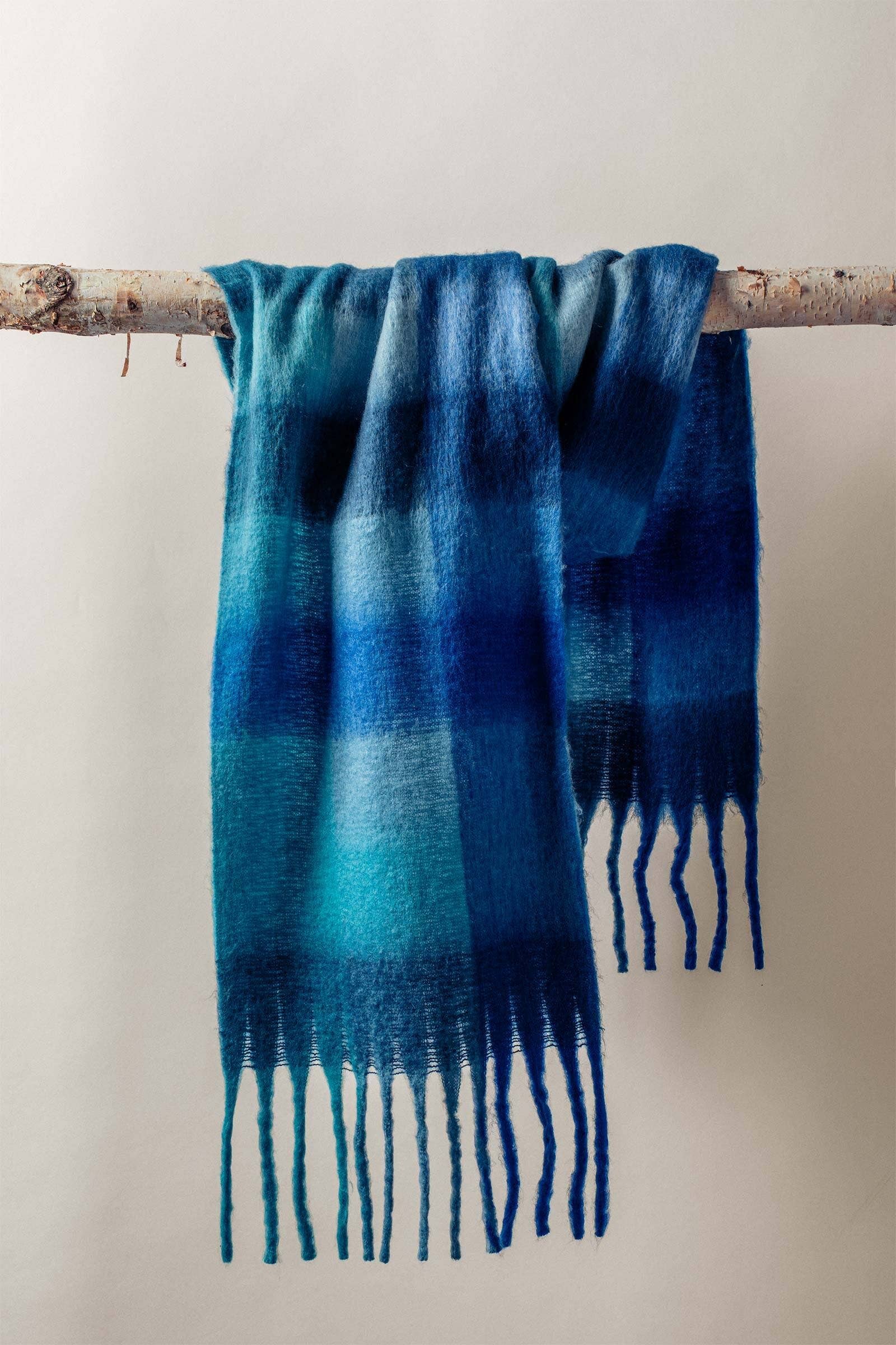 Urban Daizy Plush Oversized Colorblock Plaid Scarf Pink Scarf - Women's (UDZ-KN-00657) – alternate view 2