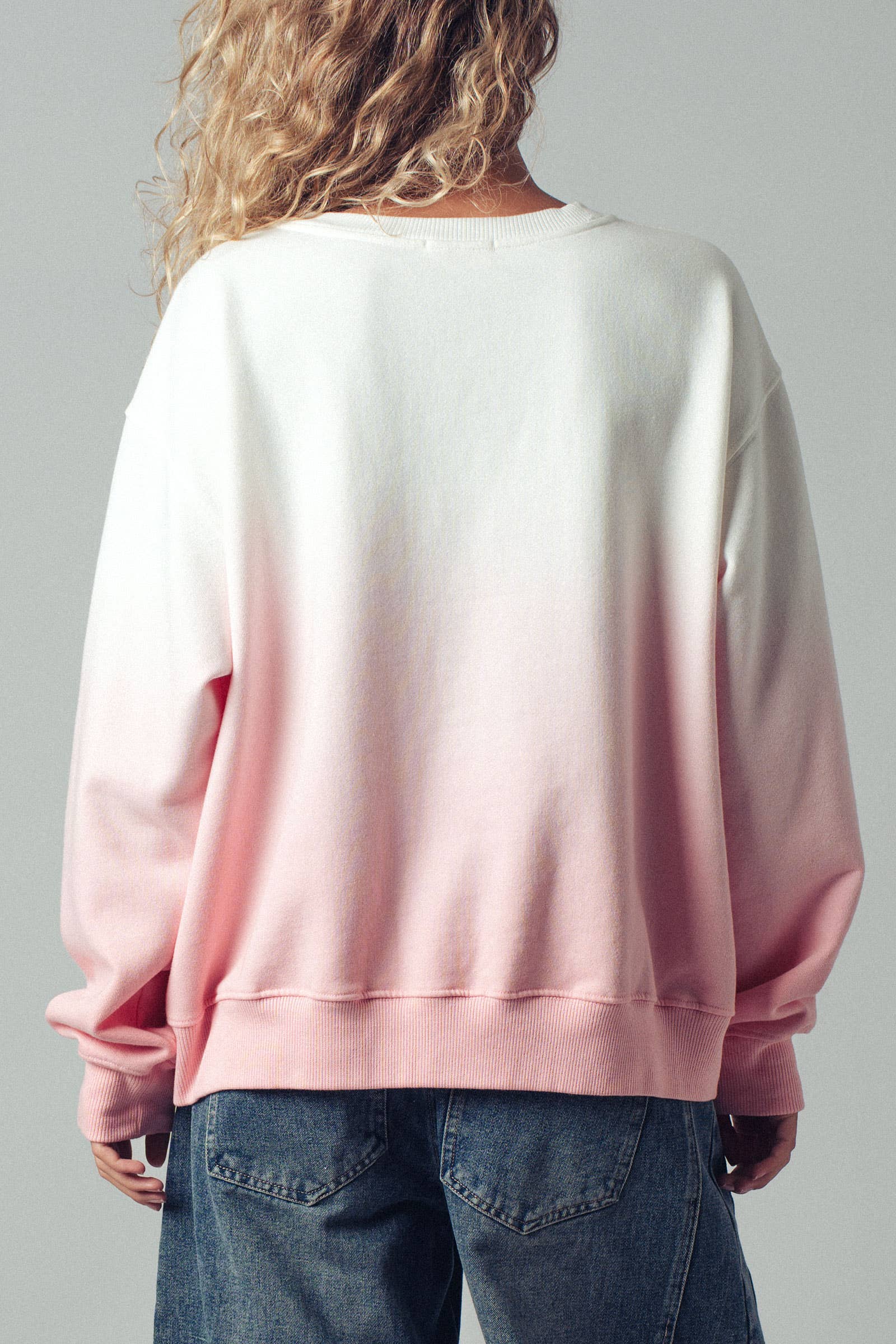 Ombré Dip-Dye Crewneck Sweater