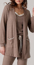 Urban Daizy Pointelle Knit Lace-Trim Pocket Cardigan Cocoa Cardigan - Women's (UDZ-KN-01037)