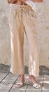 Urban Daizy Linen Wide-Leg Drawstring Pants Navy-Stripe Pants - Women's (UDPT0177-Navy-Stripe) – alternate view 12