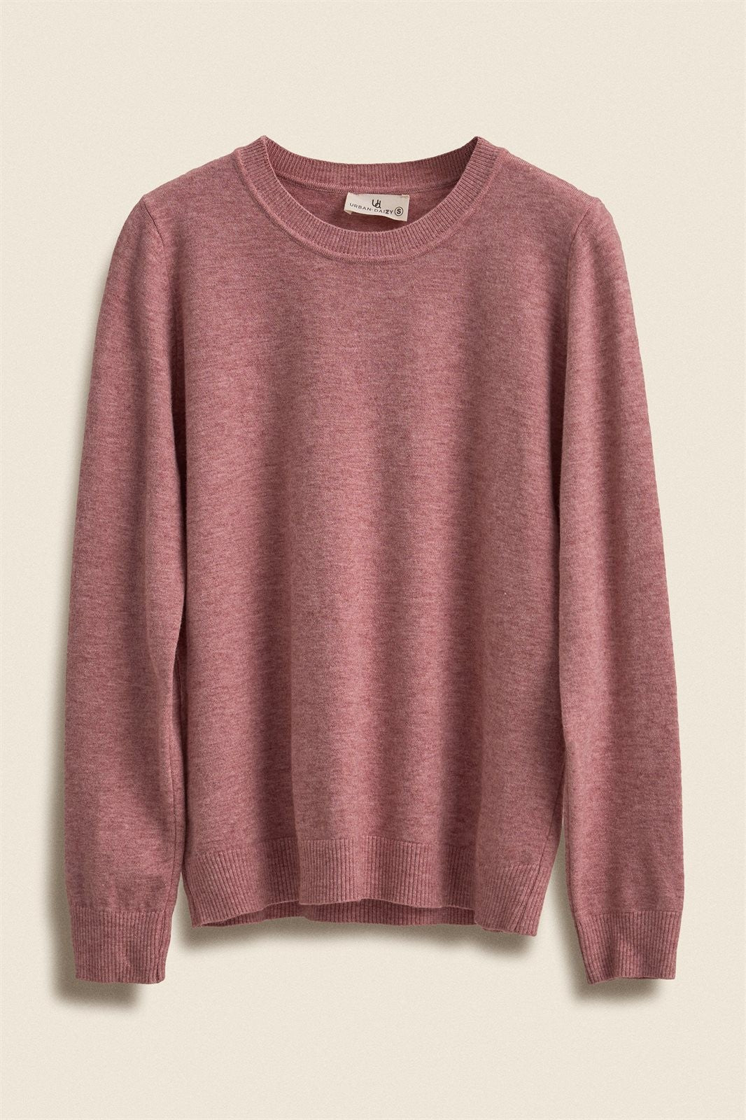 Soft Viscose Blend Crewneck Knit Pullover