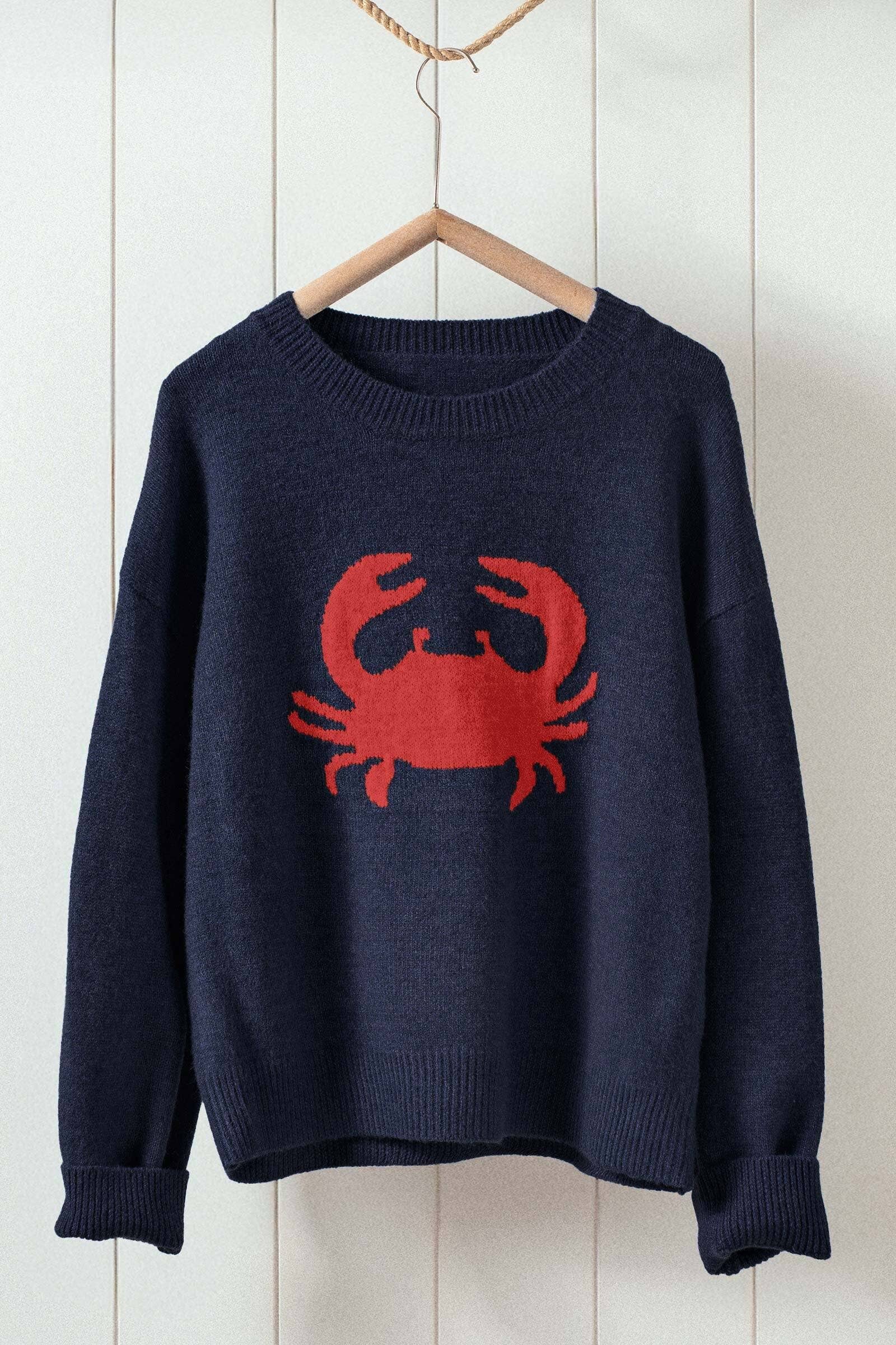 Crab Graphic Relaxed Knit Sweater