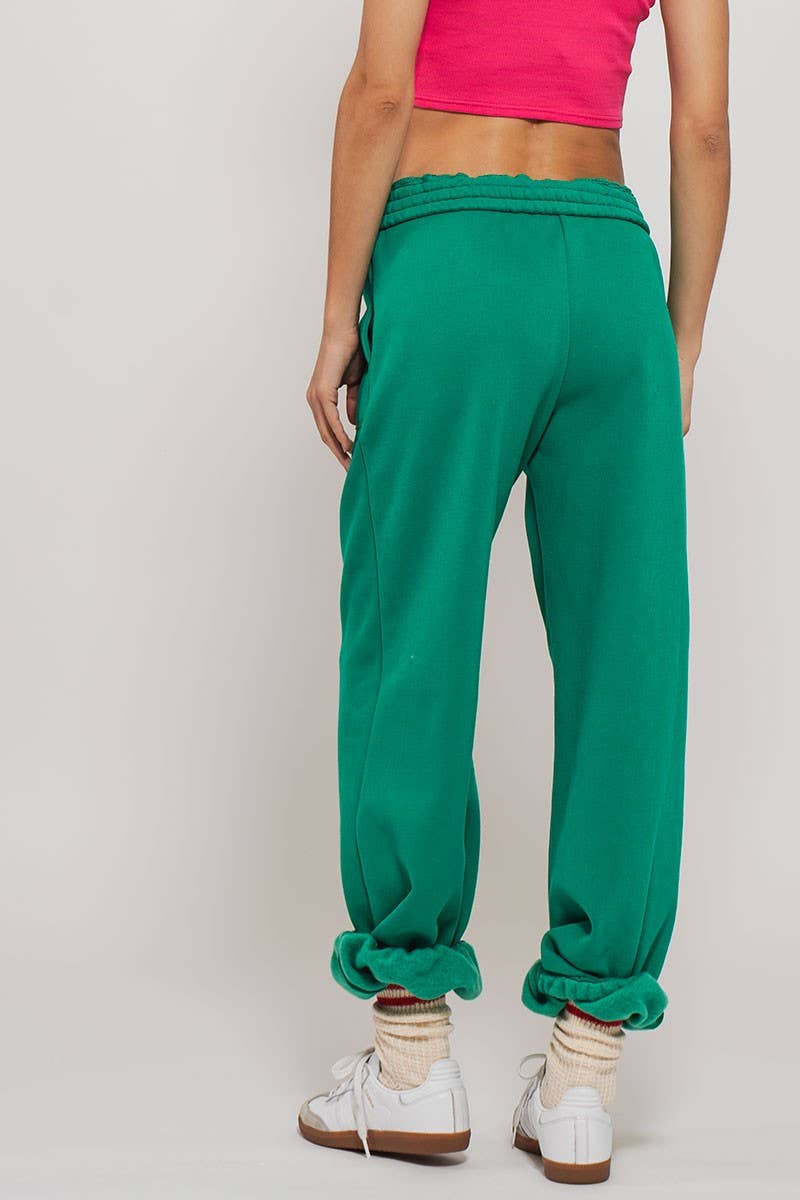 Urban Daizy Elastic Drawstring Cotton Sweatpant Green Lounge Sweatpants Joggers - Women's (UDZ-PT-00336) – alternate view 25