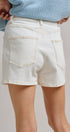 Urban Daizy Crossover Asymmetrical  Denim Shorts White Shorts - Women's (TNPT0825-White) – alternate view