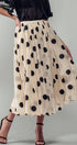 Urban Daizy Polka Dot Elastic Waist Midi Skirt Cream Skirt - Women's (UDZ-SK-00099) – alternate view 11