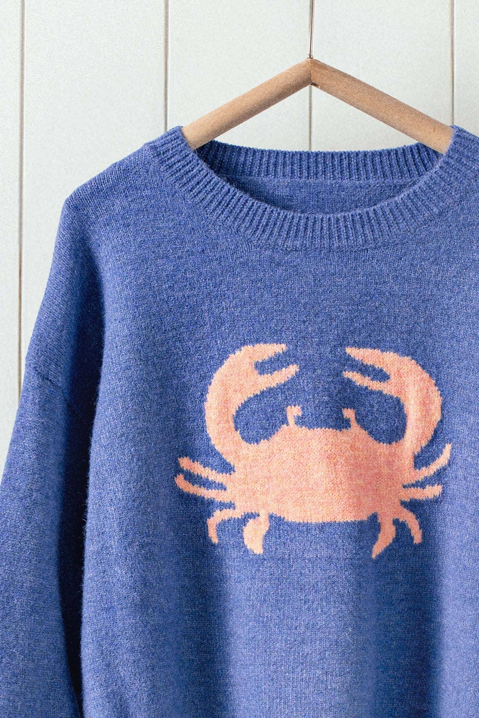 Crab Graphic Relaxed Knit Sweater
