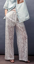 Urban Daizy Floral Lace Wide-Leg Drawstring Pants Black Pants - Women's (UDPT0083-Black) ��� alternate v