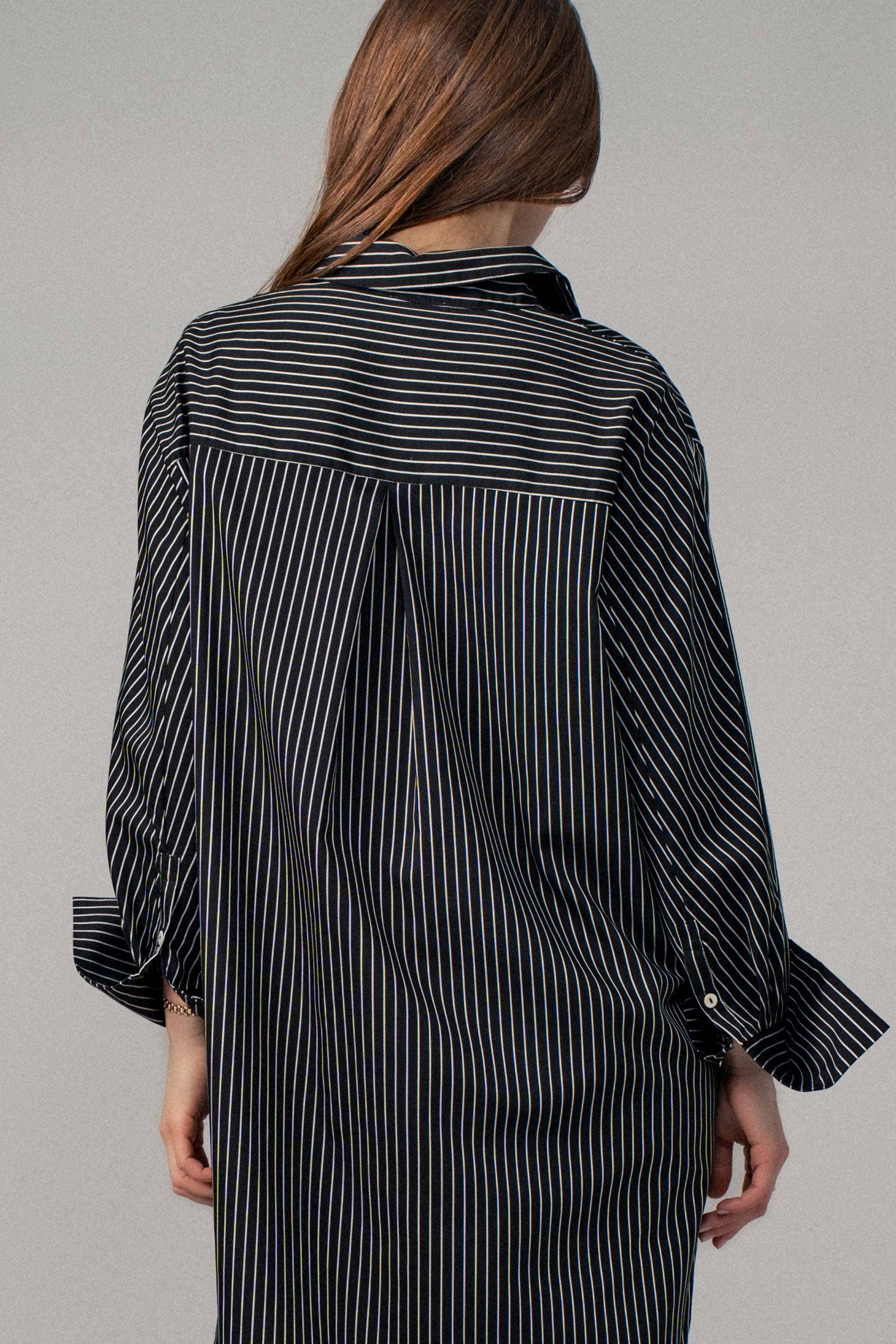 Striped Button-Down Midi Dress