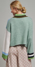 Paneled Hues Knit Sweater in BLUE SAGE - Women's Sweaters | Urban Daizy