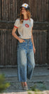 Pumpkin Embroidered Crew Neck Knit Tee in IVORY - Women's Sweaters | Urban Daizy