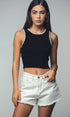 Urban Daizy Scalloped Ribbed Knit Crop Top Khaki Knit Top - Women's (UDZ-TP-00809) – alternate view 12