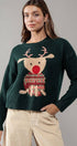 Urban Daizy Rudolph Reindeer Knit Crewneck Sweater Grey Knit Sweater - Women's (UDZ-KN-00538) – alternate view 8