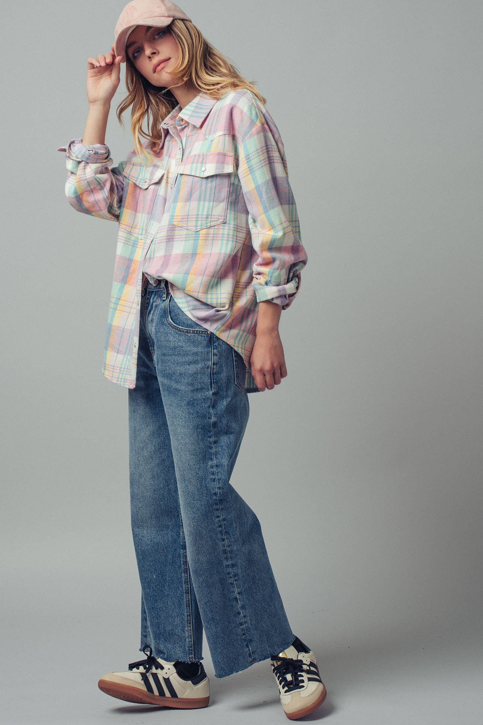 Plaid Snap-Front Western Shirt