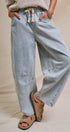 Urban Daizy Relaxed Drawstring Barrel Denim Pants Lt-Denim Jeans - Women's (UDTP1477-Lt-Denim) – alternate view 2