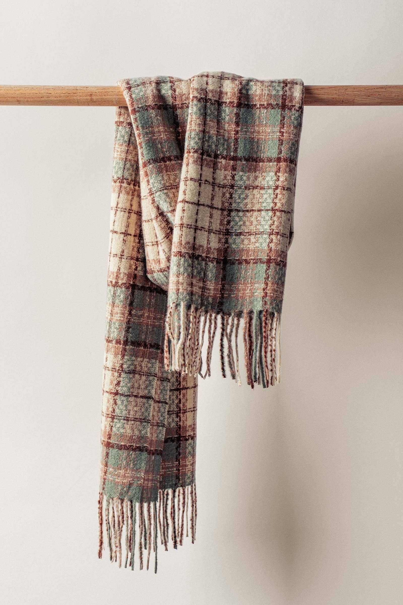 Soft Brushed Classic Plaid Fringe Scarf