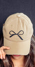 Urban Daizy Bow Graphic Relaxed Fit Baseball Cap Beige Baseball Cap - Women's (UDZ-AC-00112) – alternate view 16