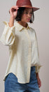 Soft Meadow Button-Down Shirt in CREAM - Women's Shirts & Blouses | Urban Daizy
