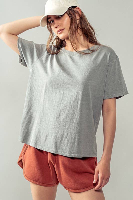 Urban Daizy Loose Fit Short Sleeve Cotton Casual Top Grey T-Shirt - Women's (UDZ-TP-00555) – alternate view 14