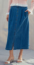 Urban Daizy Button-Front Denim Midi Skirt Denim Skirt - Women's (UDZ-SK-00176) – alternate view 4