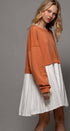 Urban Daizy Pleated Skirt Layered Statement Sweater Dress Rust Dress - Women's (UDZ-DR-00306) – alternate view 19