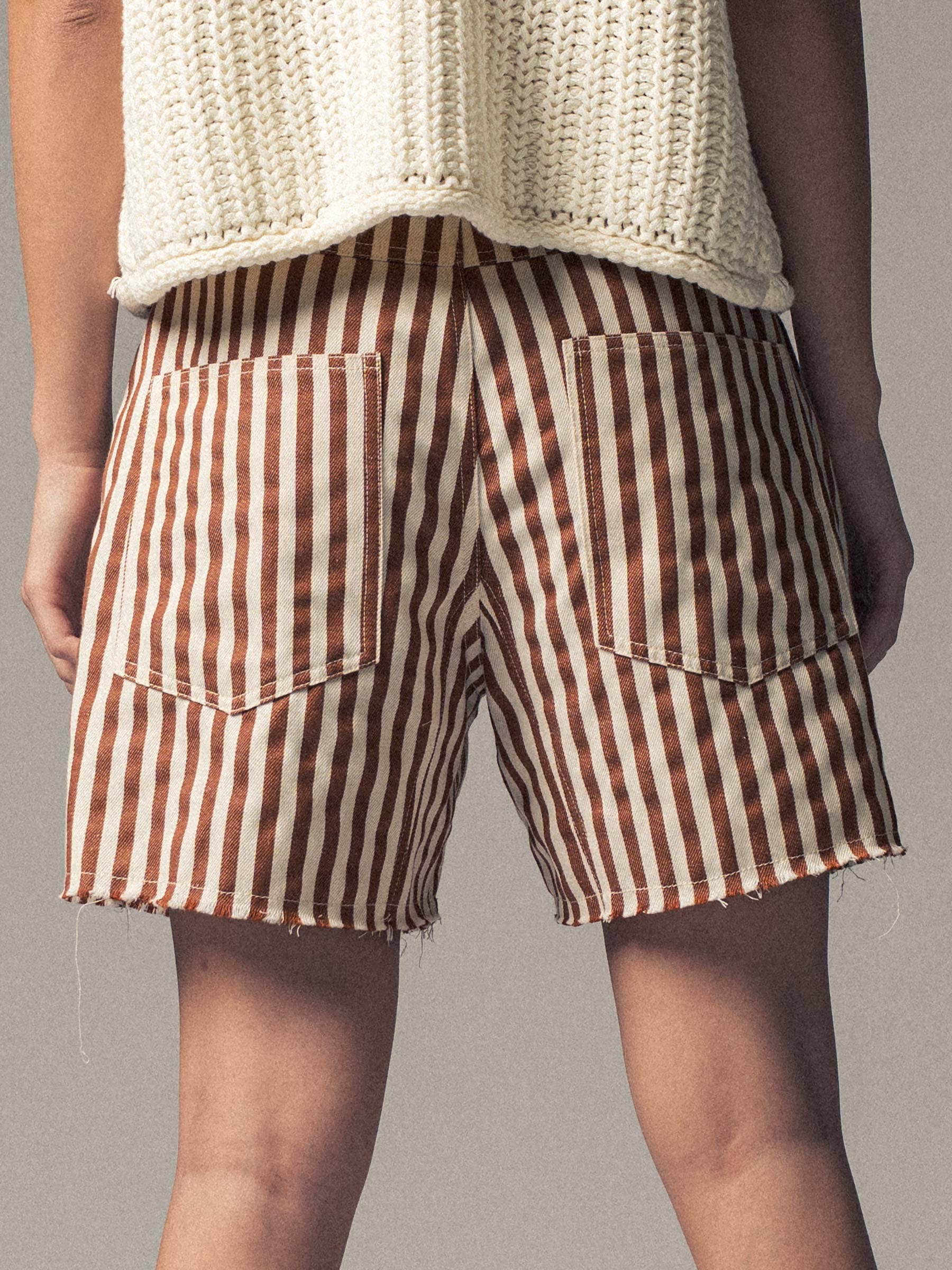 Urban Daizy Striped High-Rise Denim Shorts Blue Shorts - Women's (UDZ-DR-00389) – alternate view 20