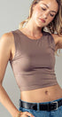 Urban Daizy Scoop Neck Fitted Cropped Summer Tank Top Black Tank Top - Women's (UDZ-TP-00579) – alternate view 4