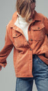 Urban Daizy Oversized Sherpa Lined Corduroy Shacket Beige Shirt Jacket Shacket - Women's (UDZ-OT-00163) – alternate view 2