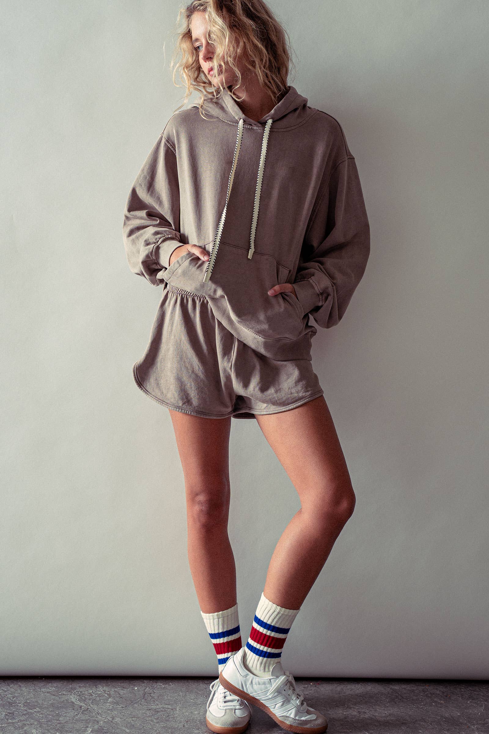 Vintage Wash Oversized Brushed Hoodie
