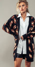 Urban Daizy Chic Animal Print Open Front Knit Cardigan Black Cardigan - Women's (UDZ-KN-00571) – alternate view 7