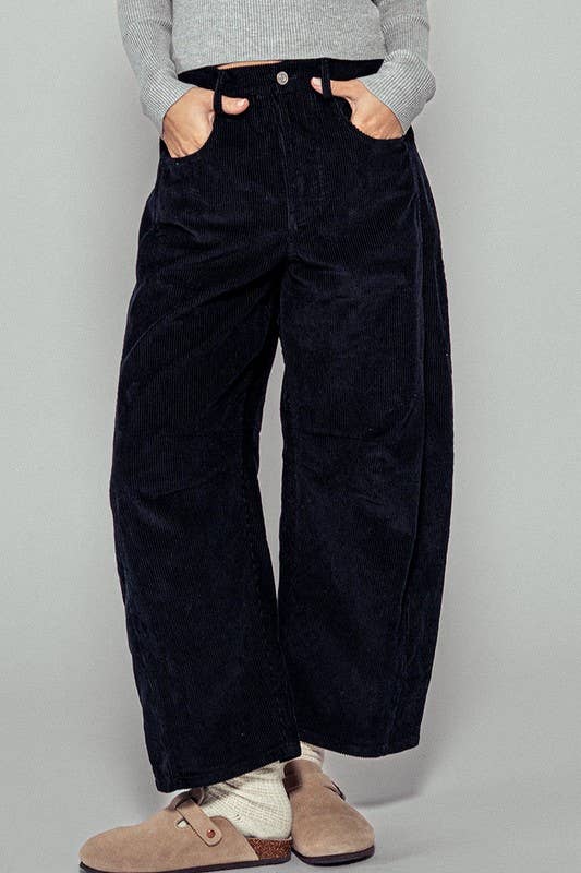 Urban Daizy Inseam Stitch Detail Corduroy Barrel Jeans Brown Pants - Women's (UDZ-PT-00313) – alternate view 15