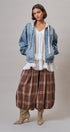 Hooded Denim Zip Up Jacket with French Terry Hood in DENIM - Women's Jackets & Blazers | Urban Daizy