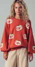 Urban Daizy Pumpkin Patch Balloon Sleeve Sweater Rust Knit Sweater - Women's (UDZ-TP-00814) – alternate view 20