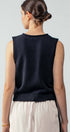 Urban Daizy Relaxed Button-Front Knit Sleeveless Top Black Sweater Vest - Women's (UDZ-SK-00127) – alternate view 6