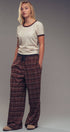 Urban Daizy Plaid Wide-Leg Lounge Pants Brown-Multi Lounge Sweatpants/Joggers - Women's (UDZ-KN-00150) – alternate view 15