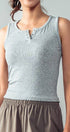 Urban Daizy Ribbed Bamboo Henley Tank Top Black Tank Top - Women's (UDZ-TP-00520) – alternate view 6