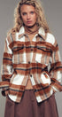 Urban Daizy Plaid Button-Down Jacket Black Shirt Jacket Shacket - Women's (UDZ-OT-00051) – alternate view 2