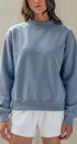 Urban Daizy Mock Neck Drop Shoulder Sweatshirt Ivory Sweatshirt - Women's (UDTP1437-Ivory) – alternate view 14