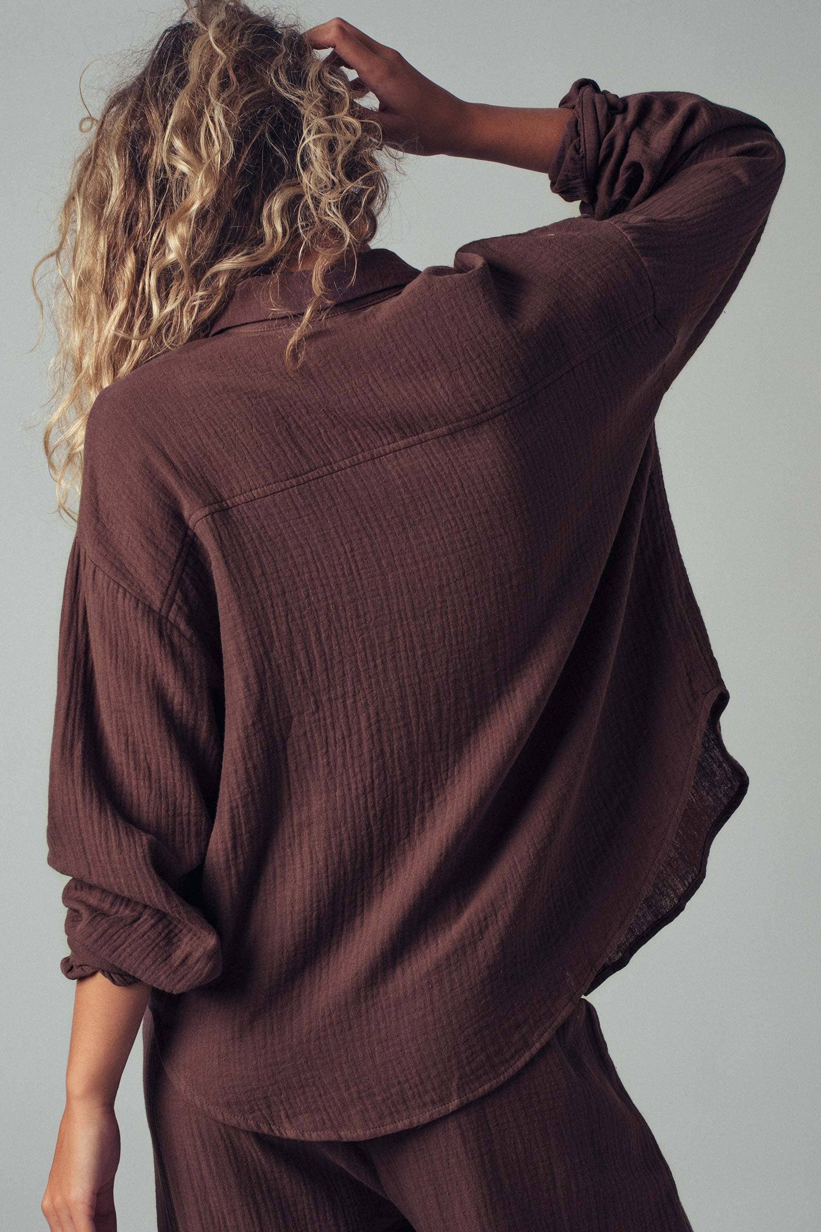 Textured Cotton Gauze Lounge Set