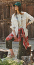 Reversible Corduroy Flannel Plaid Shacket Western for Women in CREAM - Women's Jackets & Blazers | Urban Daizy