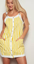 Urban Daizy Sunshine Stripe Overall Dress Blue Overalls - Women's (UDZ-AC-00159) – alternate view 3