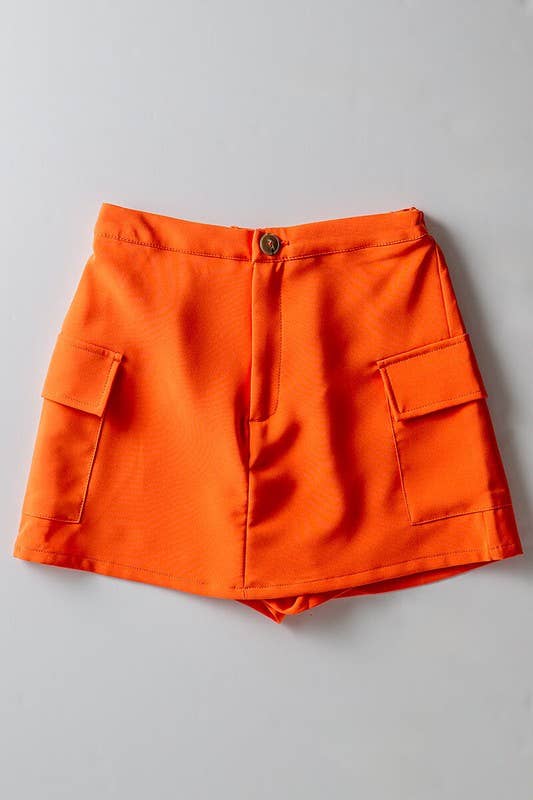 Urban Daizy Smocked Waist Cargo Pocket Skort Grey Skort - Women's (UDZ-SK-00035) – alternate view 13