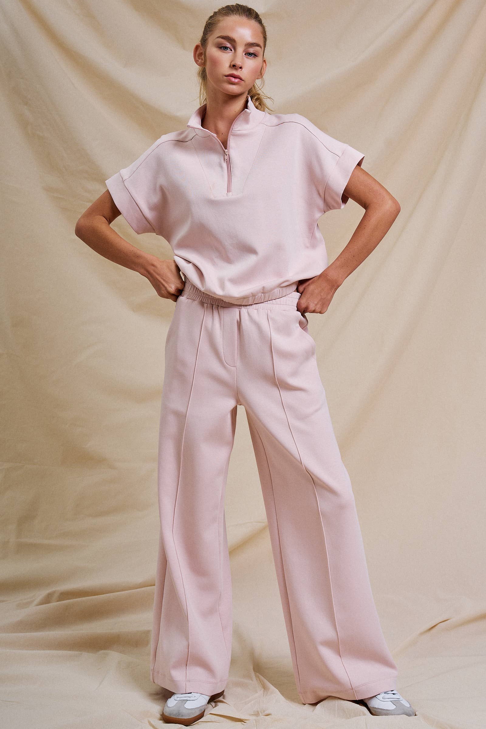 Seamed Front Wide Leg Lounge Pants