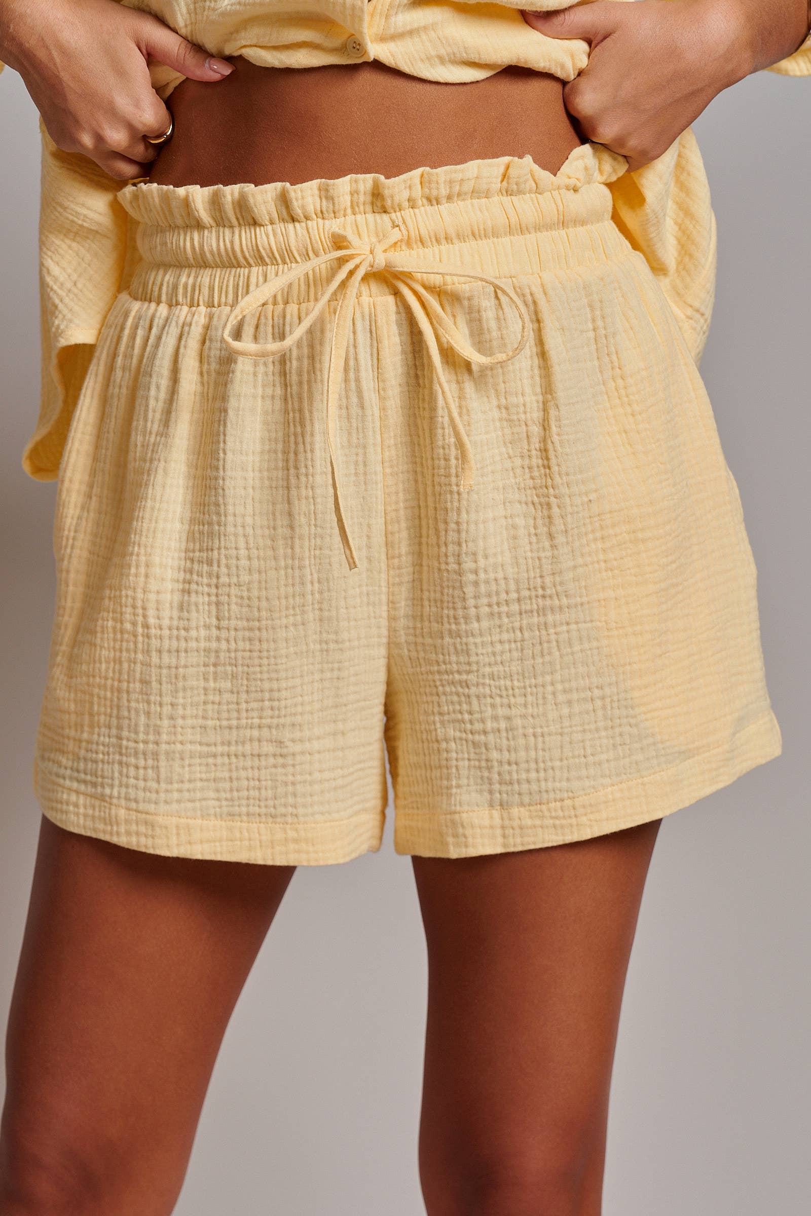 Crinkle Cotton Gauze Resort Button-Up Set