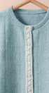Elegant Wool Blend Cardigan with Lace Trim Detail in RED - Women's Cardigans & Shrugs | Urban Daizy