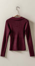Urban Daizy Classic Fitted Ribbed Knit Polo Sweater Brown Knit Sweater - Women's (UDZ-KN-00657) – alternate view 4