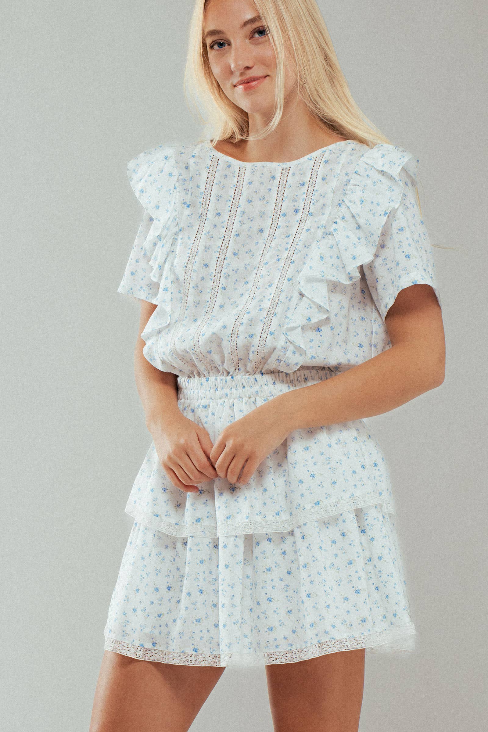 Floral Tiered Ruffle Mini Dress