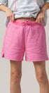 Urban Daizy Drawstring Sweat Shorts Side Slit Pink Shorts - Women's (UDZ-PT-00483)