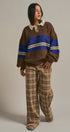 Checker Plaid Wide Leg Pants Y2K Vintage Western for Women in BROWN - Women's Casual Pants | Urban Daizy